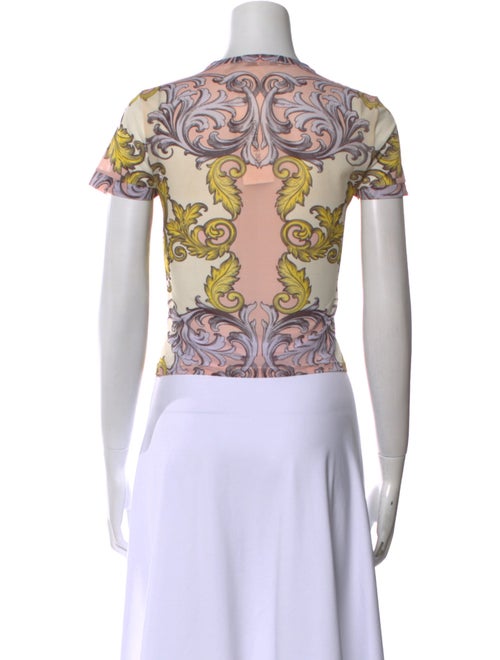 Alice + Olivia Paisley Print Crew Neck Crop Top