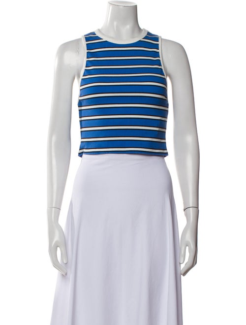 Alice + Olivia Striped Crew Neck Crop Top