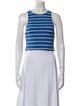 Alice + Olivia Striped Crew Neck Crop Top