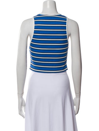 Alice + Olivia Striped Crew Neck Crop Top