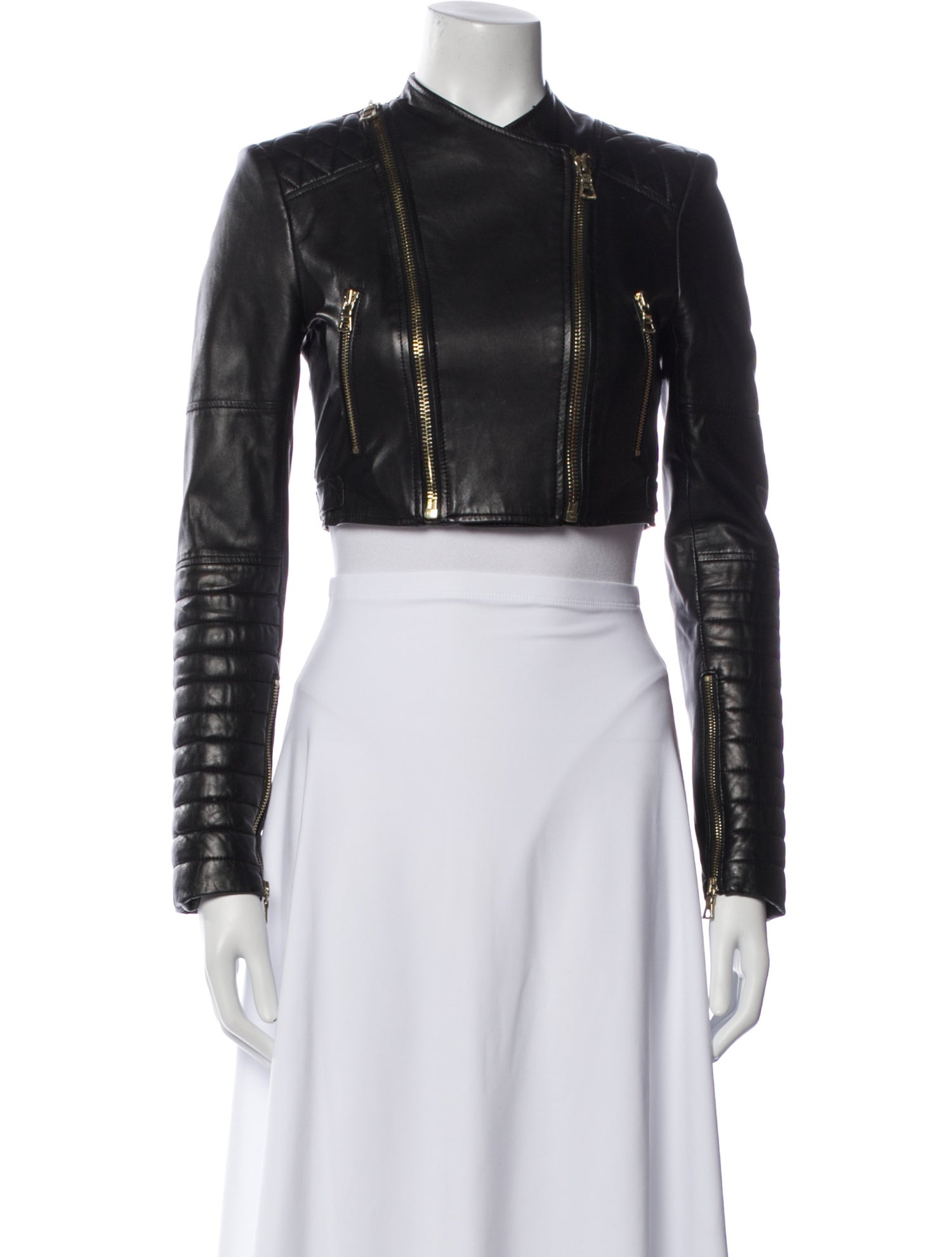 Alice + Olivia Lamb Leather Biker Jacket
