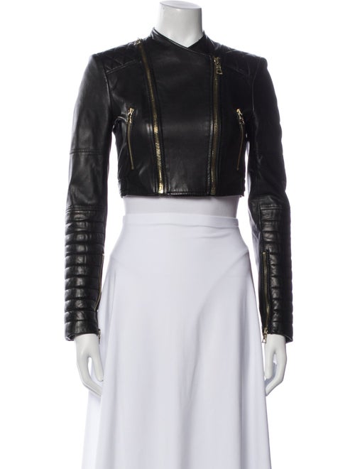 Alice + Olivia Lamb Leather Biker Jacket