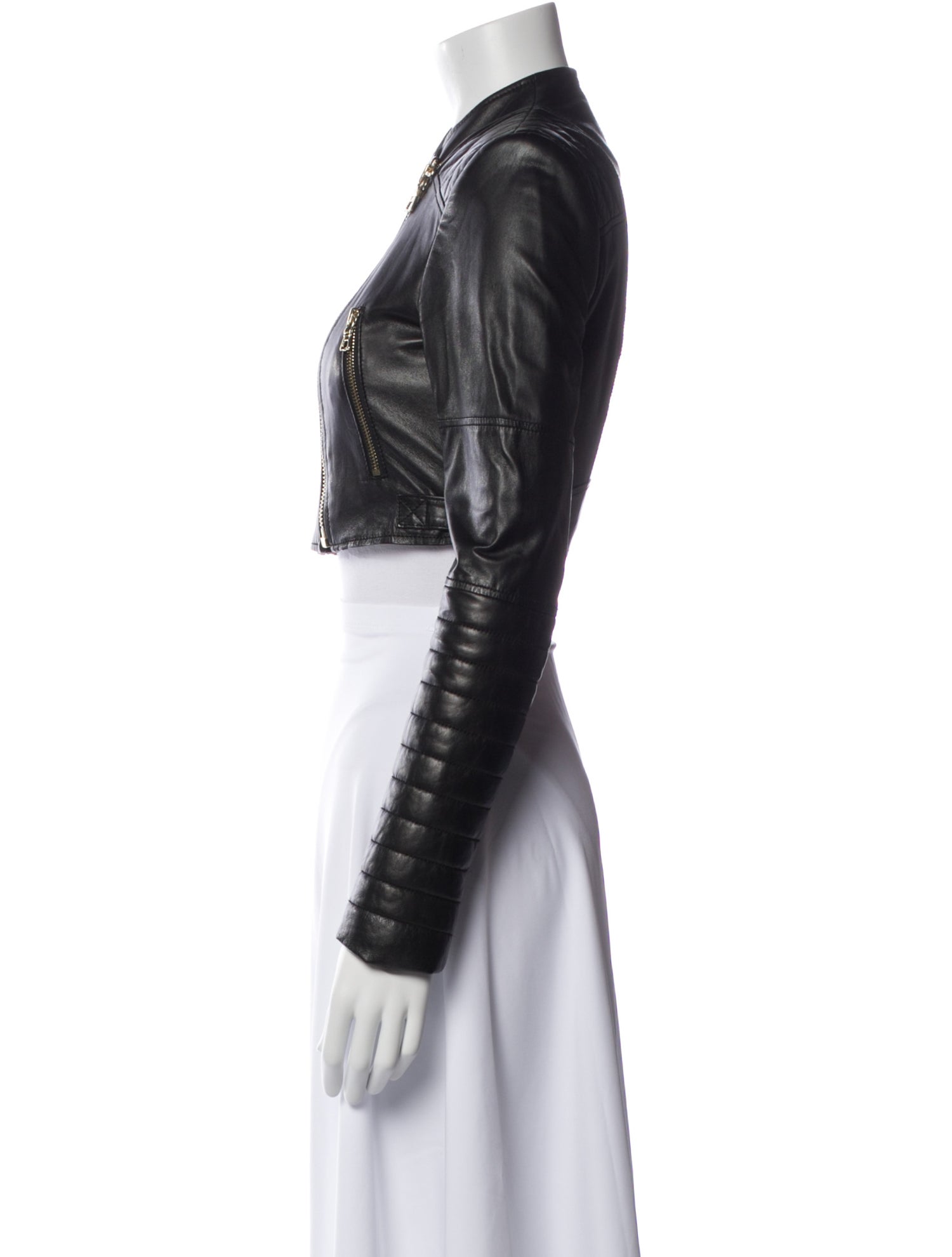 Alice + Olivia Lamb Leather Biker Jacket