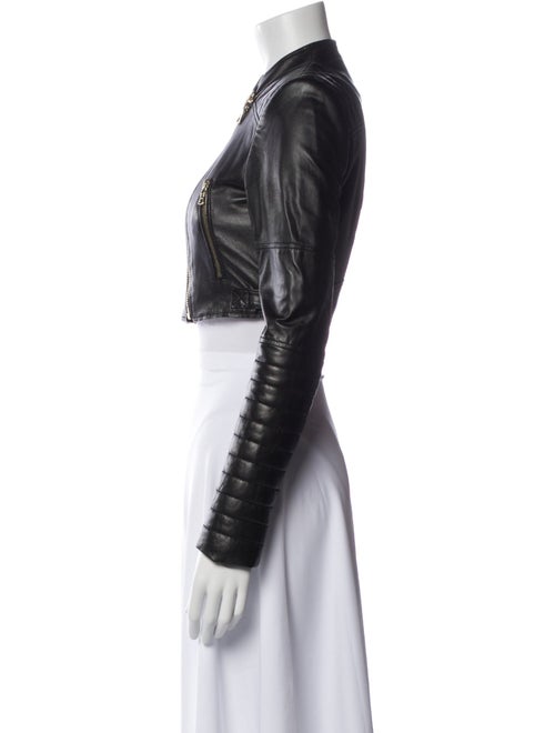Alice + Olivia Lamb Leather Biker Jacket