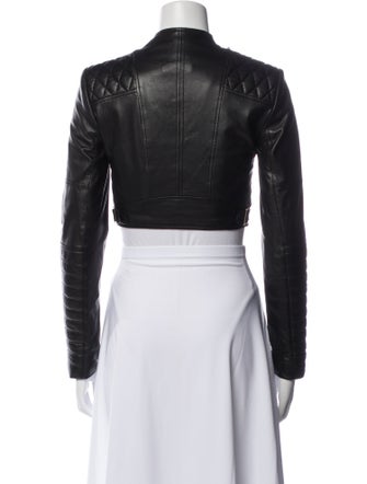 Alice + Olivia Lamb Leather Biker Jacket