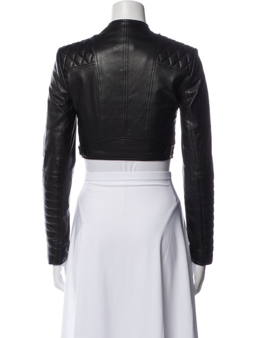 Alice + Olivia Lamb Leather Biker Jacket