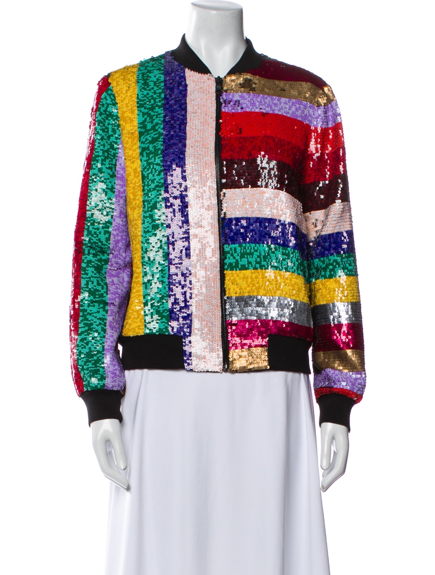 Alice + Olivia Striped Evening Jacket