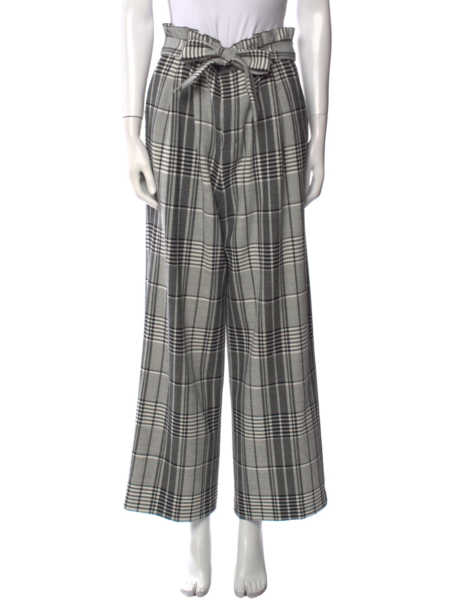 Alice + Olivia Plaid Print Wide Leg Pants