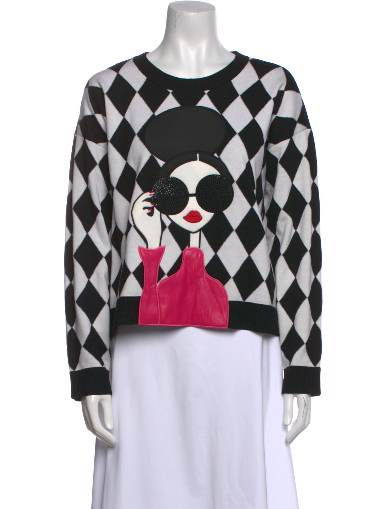 Alice + Olivia Wool Plaid Print Sweater