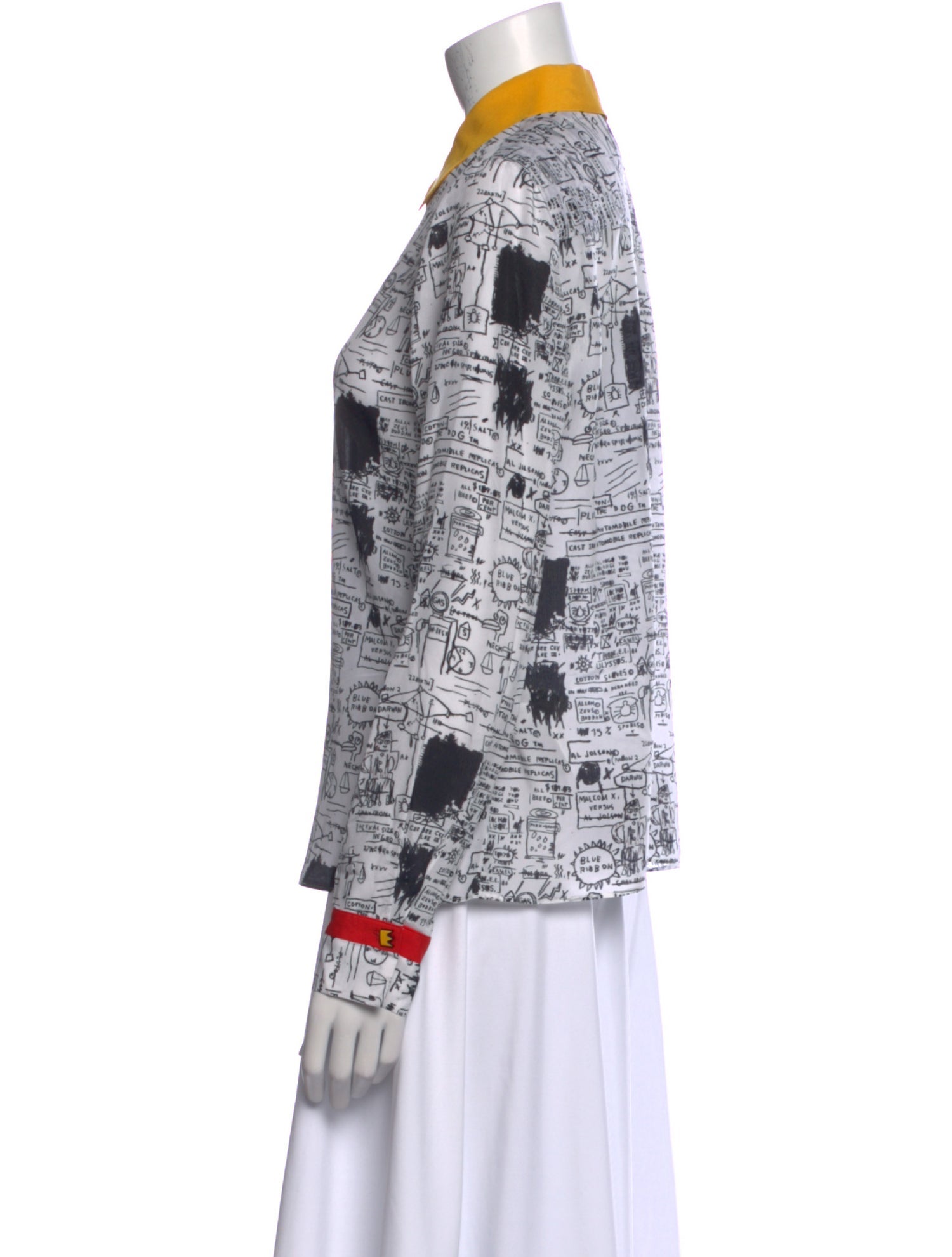 Alice + Olivia Silk Printed Button-Up Top