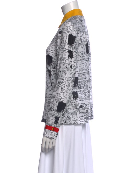 Alice + Olivia Silk Printed Button-Up Top