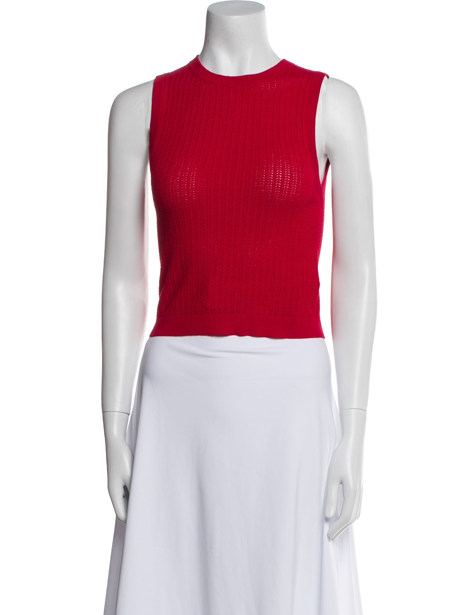 Alice + Olivia Crew Neck Sleeveless Crop Top