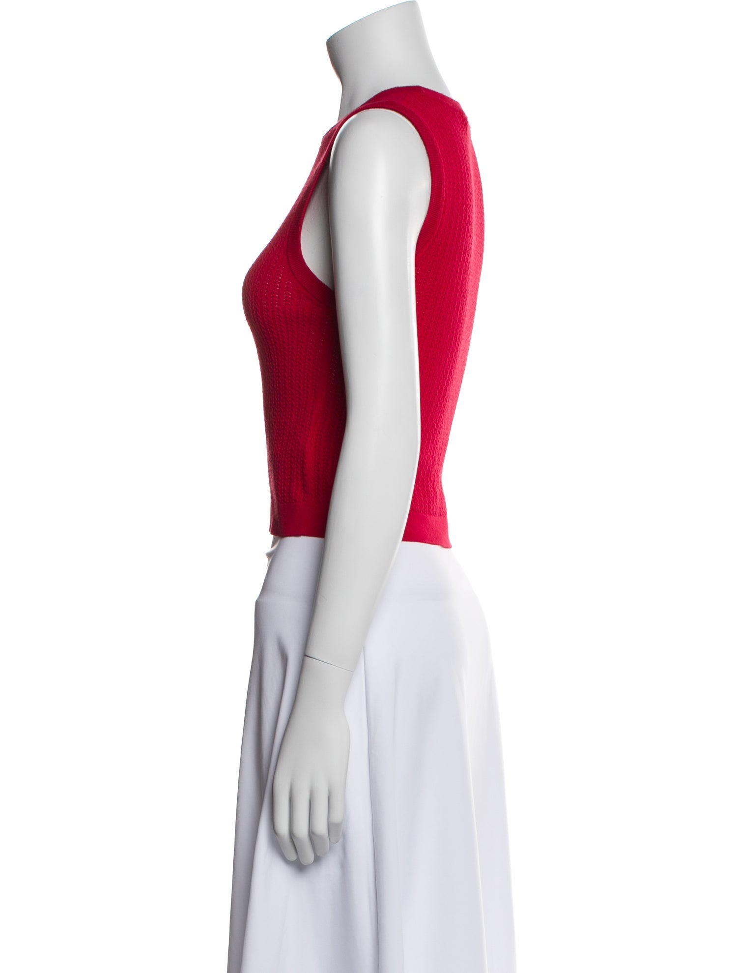 Alice + Olivia Crew Neck Sleeveless Crop Top