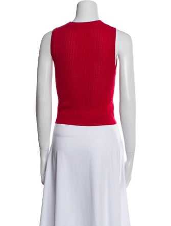 Alice + Olivia Crew Neck Sleeveless Crop Top