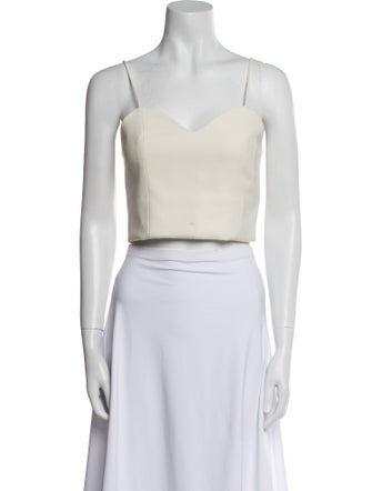 Alice + Olivia V-Neck Sleeveless Crop Top