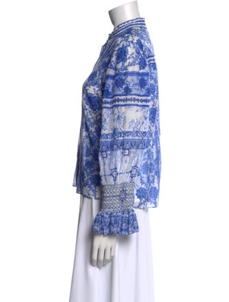 Alice + Olivia Printed Mock Neck Blouse