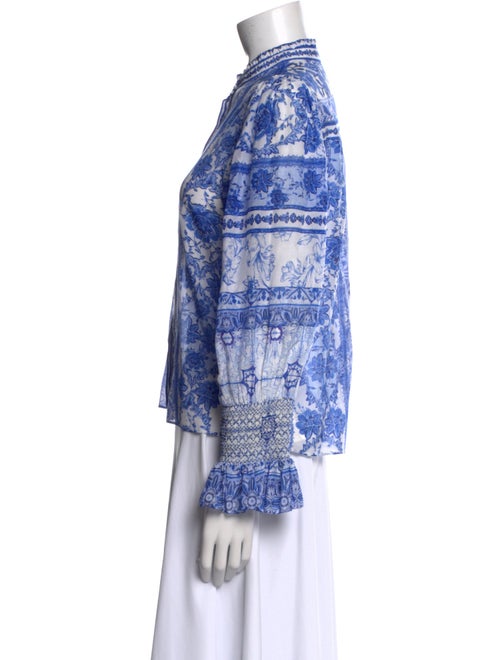 Alice + Olivia Printed Mock Neck Blouse