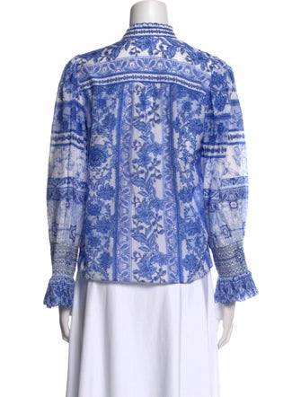 Alice + Olivia Printed Mock Neck Blouse