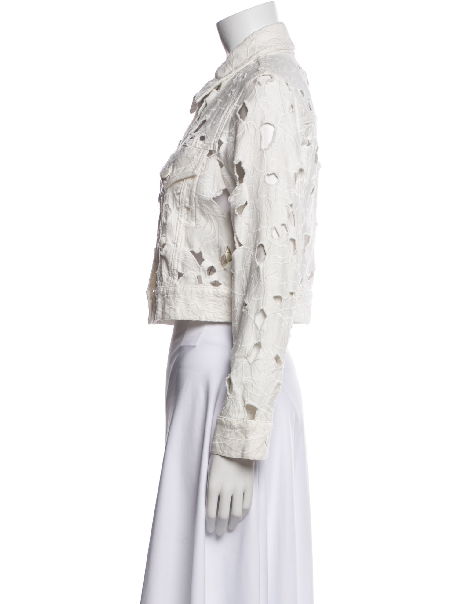 Alice + Olivia Lace Pattern Denim Jacket