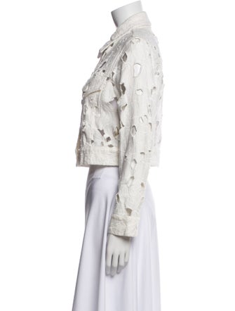 Alice + Olivia Lace Pattern Denim Jacket