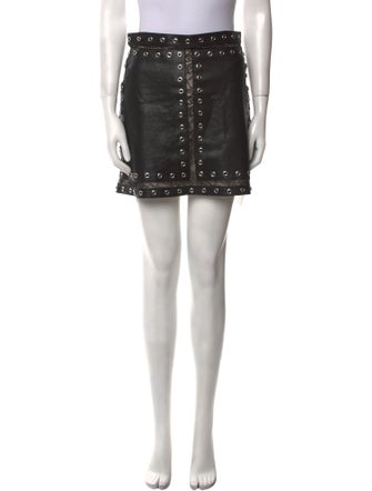 Alice + Olivia Lamb Leather Mini Skirt