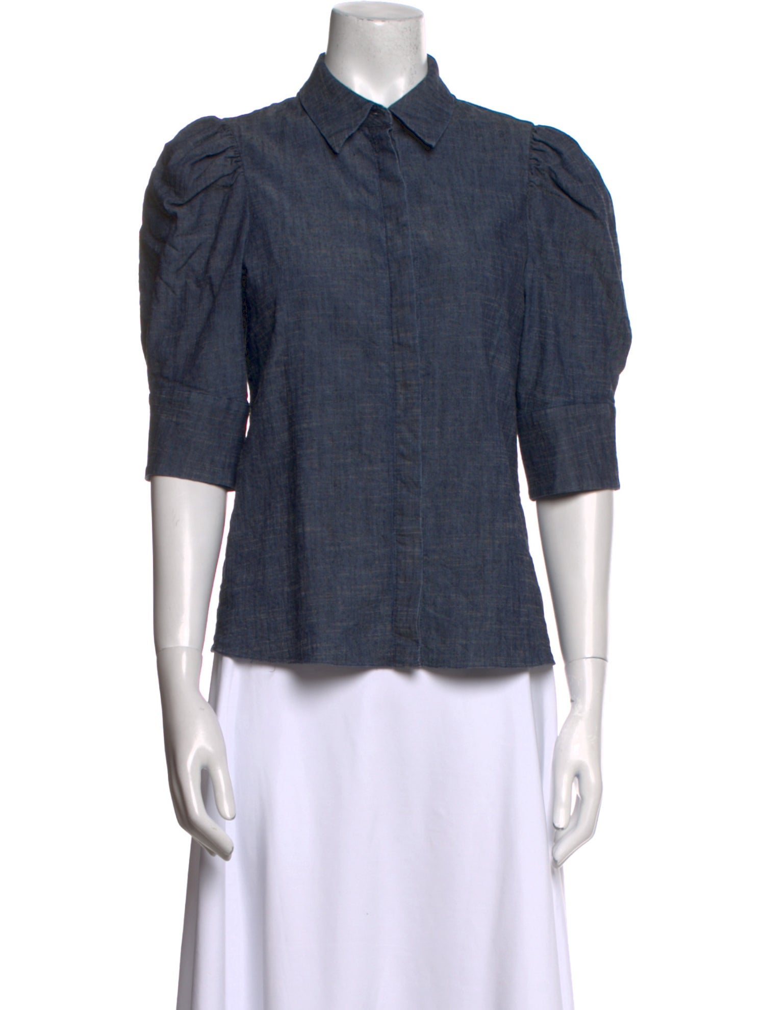 Alice + Olivia Three-Quarter Sleeve Button-Up Top