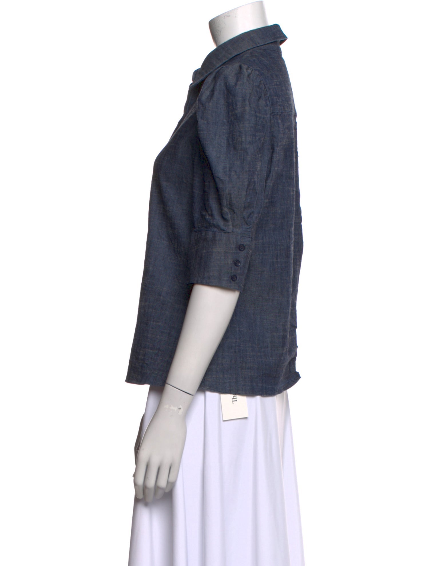 Alice + Olivia Three-Quarter Sleeve Button-Up Top