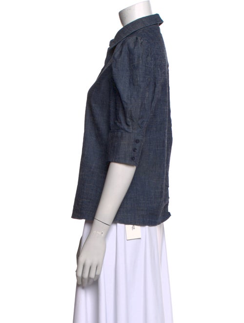 Alice + Olivia Three-Quarter Sleeve Button-Up Top