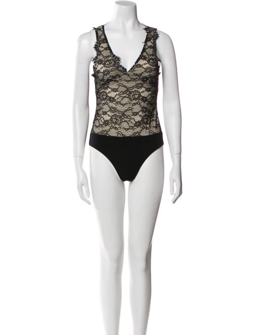 Alice + Olivia Nylon V-Neck Bodysuit