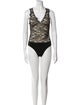 Alice + Olivia Nylon V-Neck Bodysuit