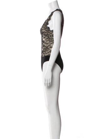 Alice + Olivia Nylon V-Neck Bodysuit