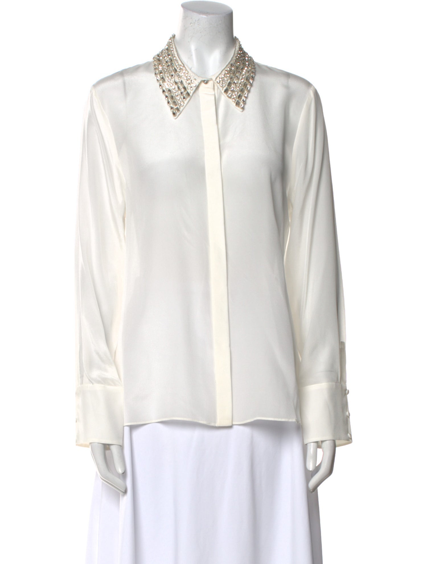 Alice + Olivia Silk Long Sleeve Button-Up Top w/ Tags