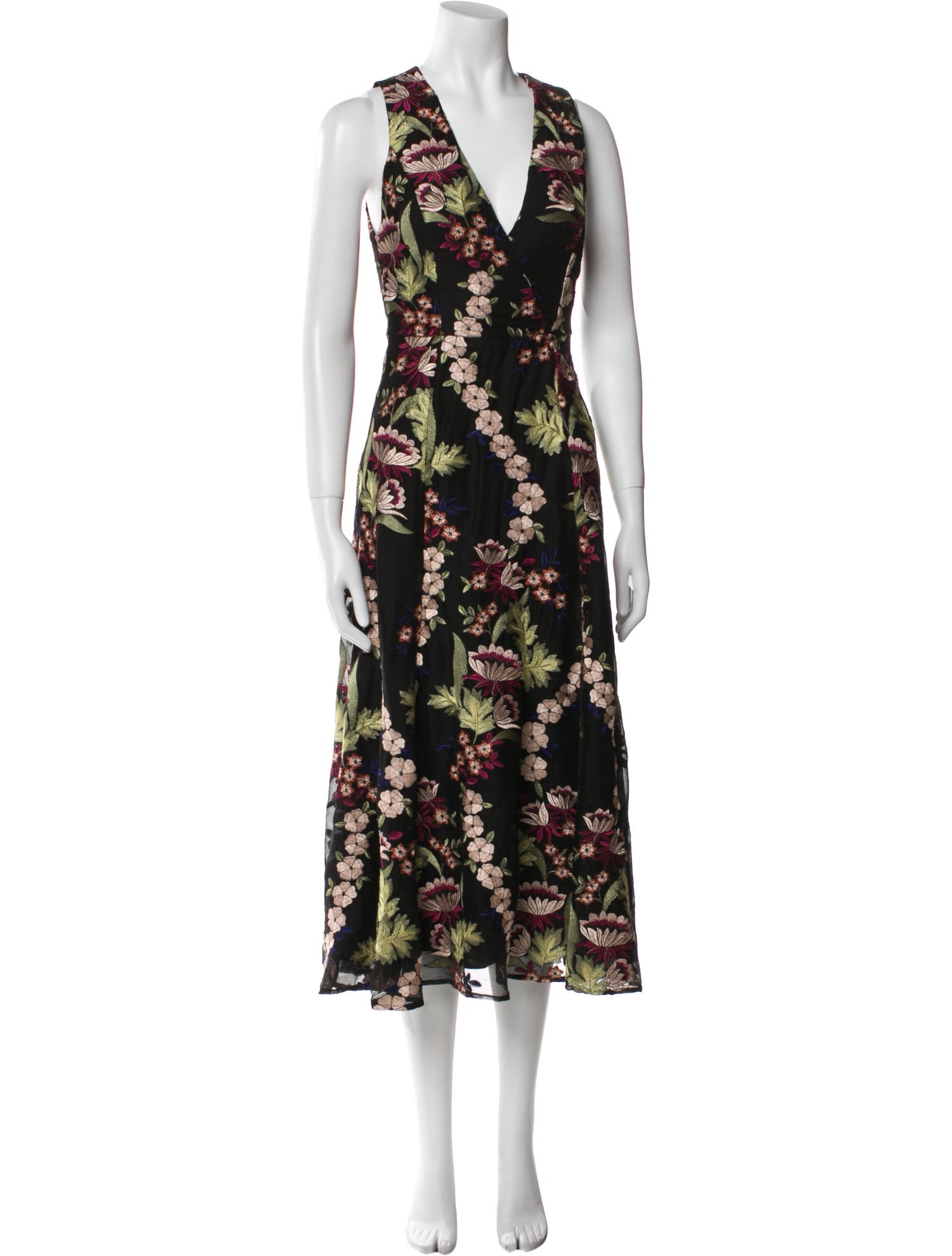 Alice + Olivia Floral Print Midi Length Dress