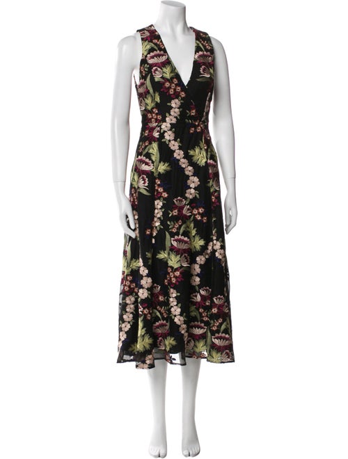 Alice + Olivia Floral Print Midi Length Dress