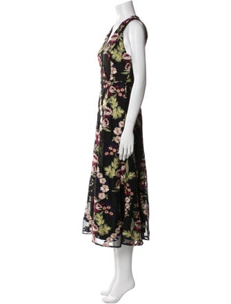 Alice + Olivia Floral Print Midi Length Dress