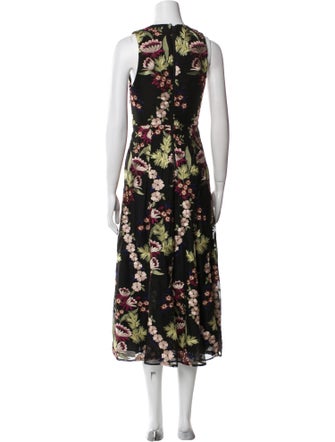 Alice + Olivia Floral Print Midi Length Dress