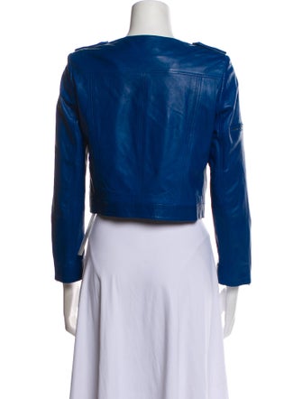 Alice + Olivia Lamb Leather Biker Jacket