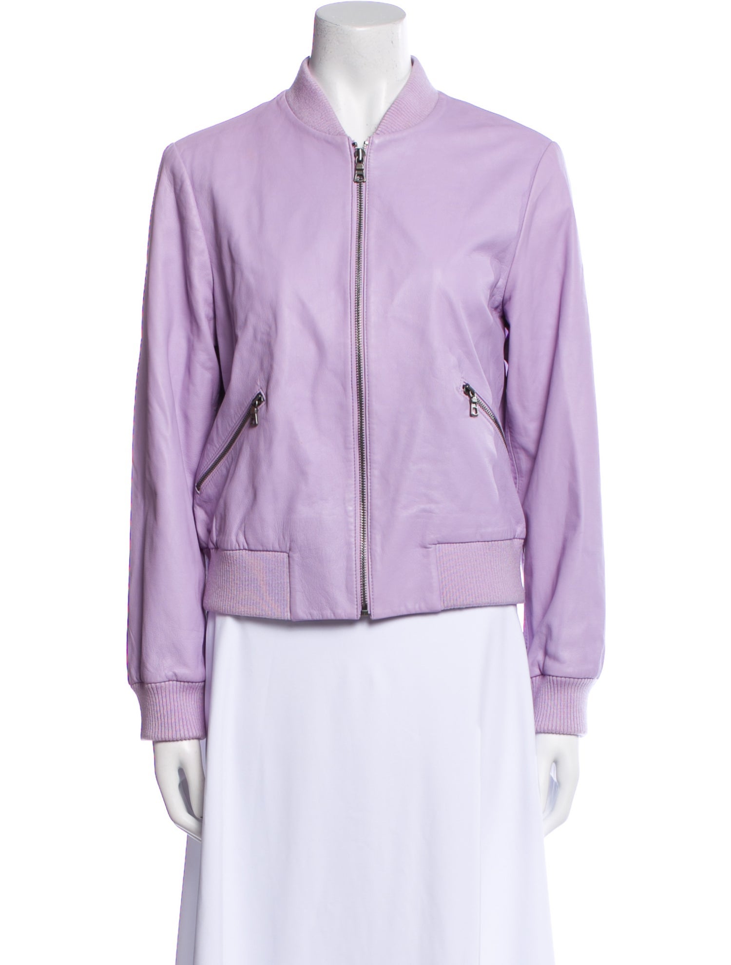 Alice + Olivia Leather Bomber Jacket