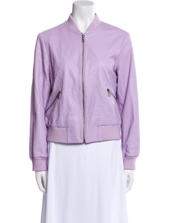 Alice + Olivia Leather Bomber Jacket