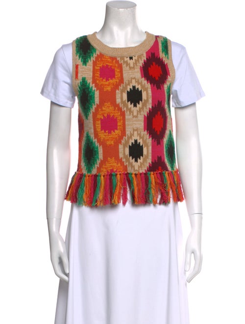 Alice + Olivia Printed Scoop Neck Sweater