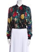 Alice + Olivia Silk Floral Print Bomber Jacket