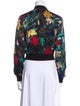 Alice + Olivia Silk Floral Print Bomber Jacket