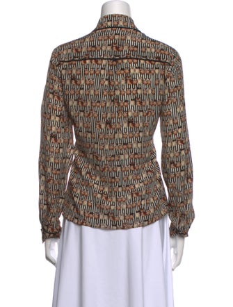 Alice + Olivia Silk Printed Button-Up Top