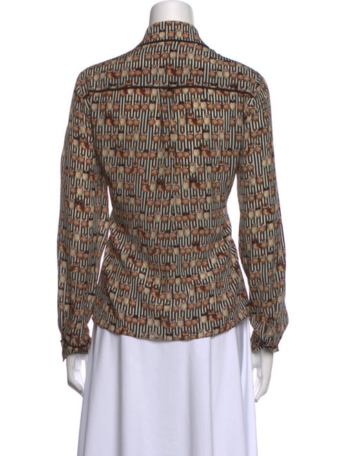 Alice + Olivia Silk Printed Button-Up Top