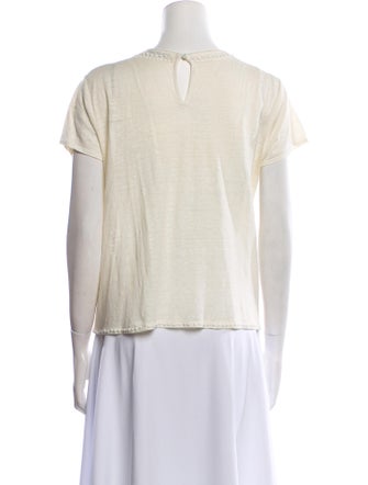Alice + Olivia Linen Scoop Neck T-Shirt