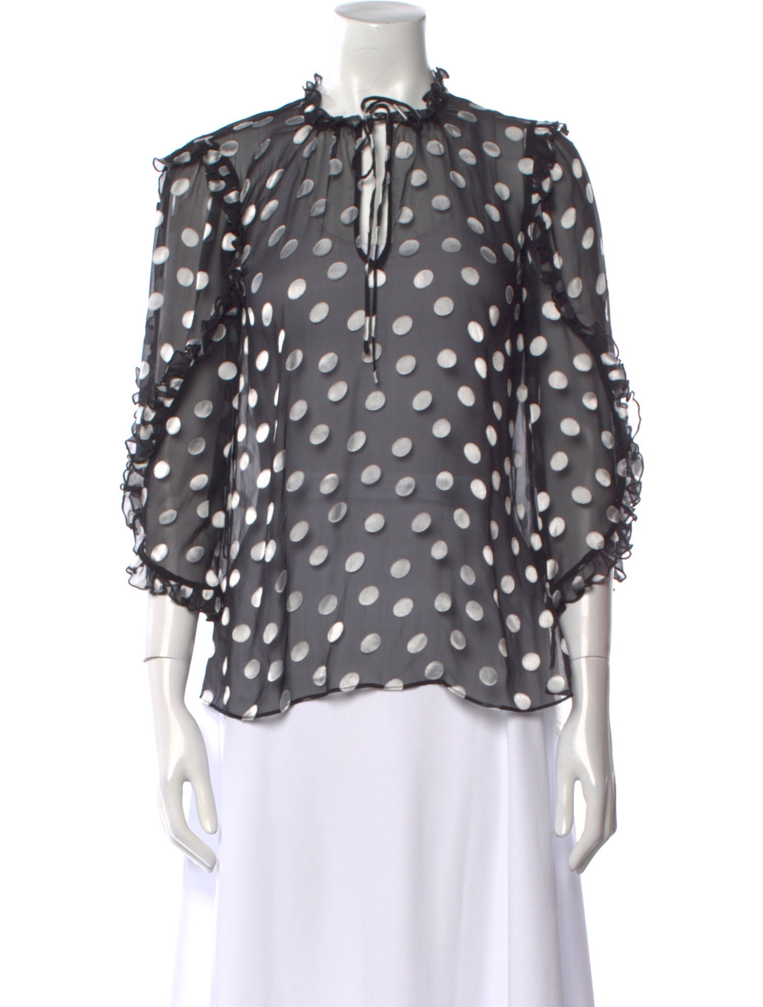 Alice + Olivia Silk Polka Dot Print Blouse w/ Tags