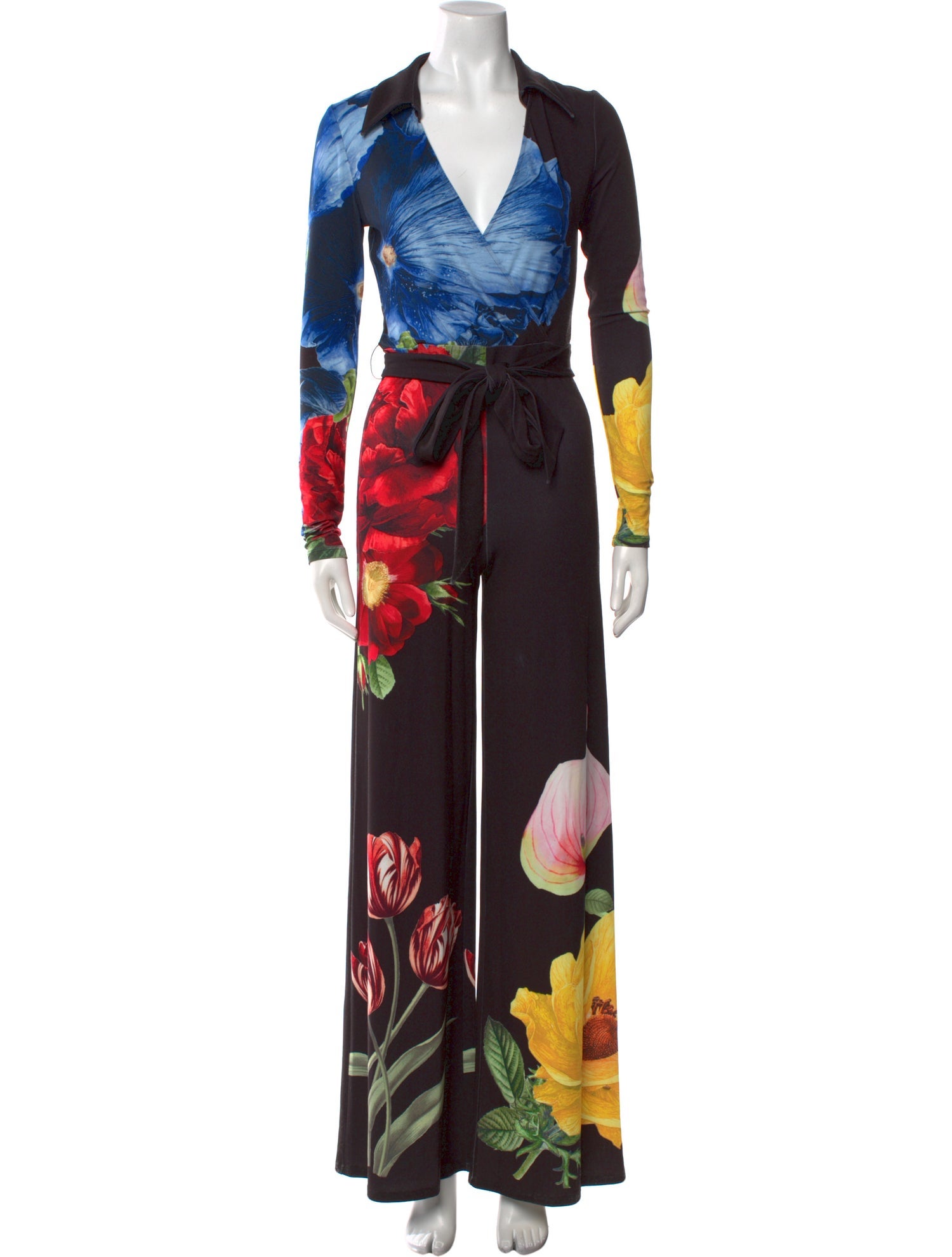 Alice + Olivia Floral Print V-Neck Jumpsuit w/ Tags