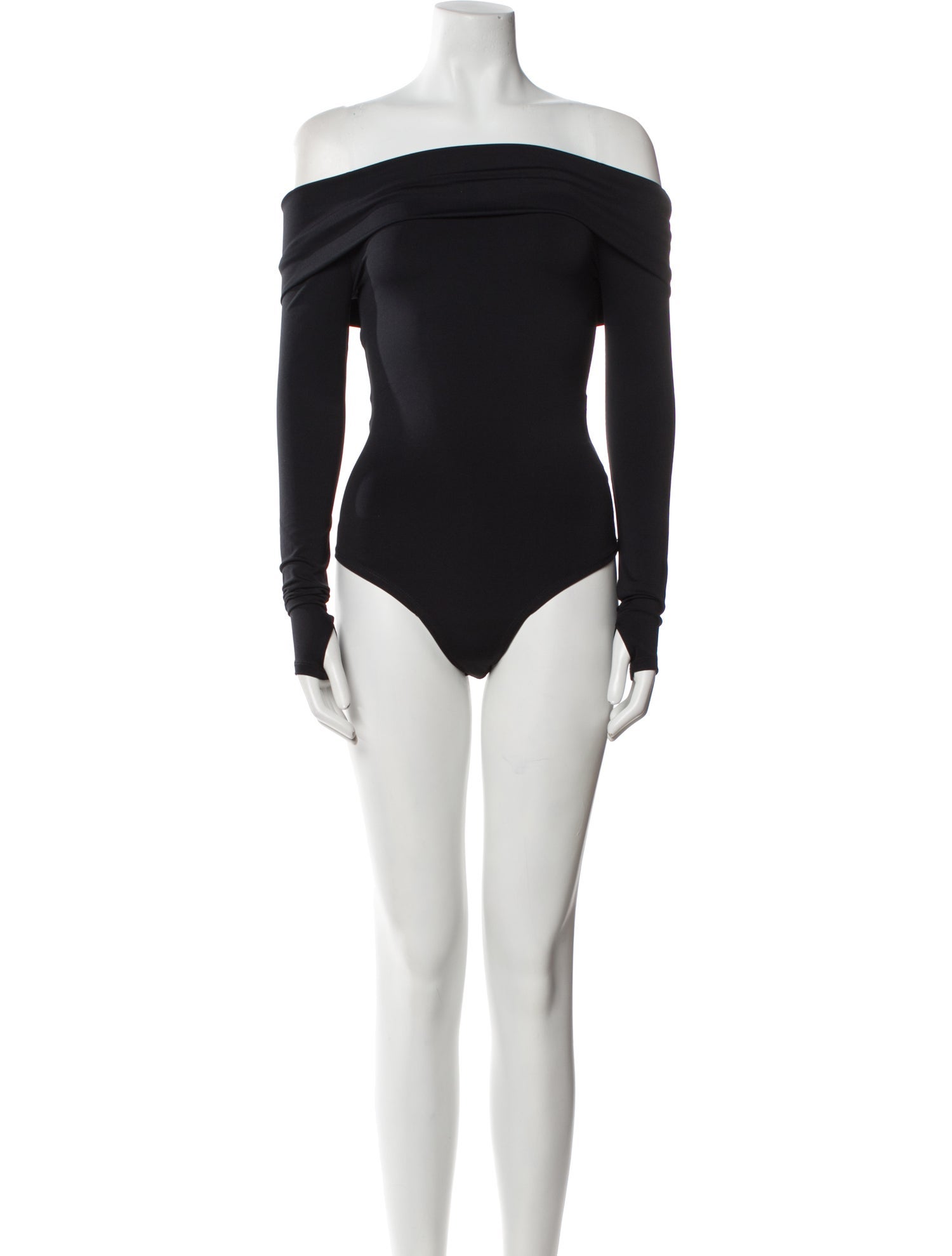 Alice + Olivia Nylon Off-The-Shoulder Bodysuit