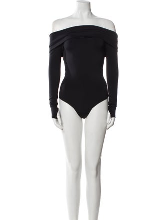 Alice + Olivia Nylon Off-The-Shoulder Bodysuit