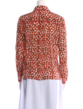 Alice + Olivia Silk Printed Button-Up Top